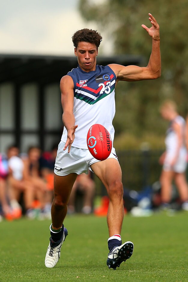 TAC Cup 2016 Rd 03 - Calder Cannons v NSW/ACT MELBOURNE, AUSTRALIA - APRIL 16: Ben Davis of the NSW/ACT Rams in action during the round three TAC Cup match between Calder Cannons and NSW/ACT Rams at RAMS Arena on April 16, 2016 in Melbourne, Australia. (Photo by Graham Denholm/AFL Media/Getty Images)